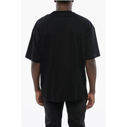 Solid Color T-NABEL-M1 Crew-neck T-Shirt with Cracked Effect