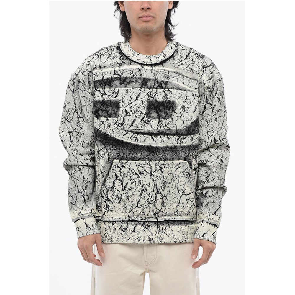 RED TAG Cracked Effect S-MACOVAL Crew-neck Sweatshirt