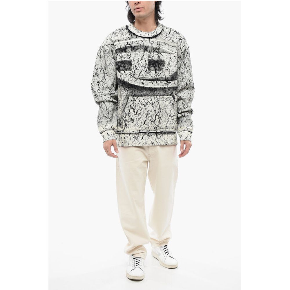 RED TAG Cracked Effect S-MACOVAL Crew-neck Sweatshirt
