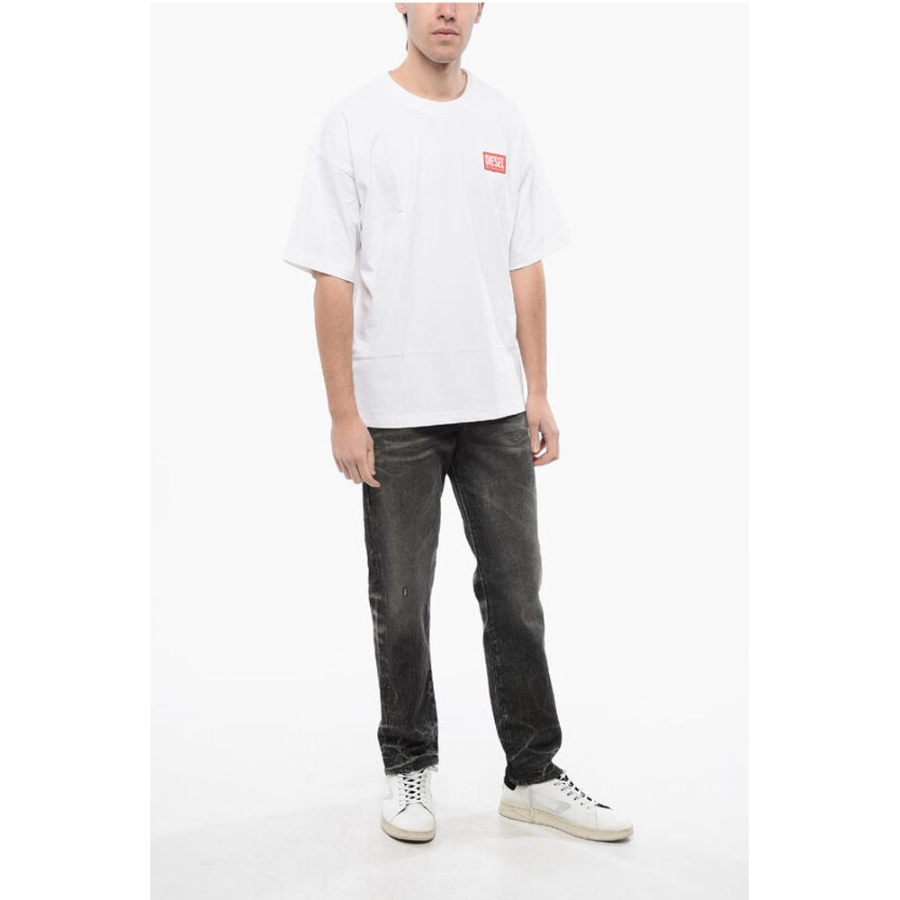 RED TAG Cotton T-NLABEL-L1 Crew-neck T-shirt with Embroidery