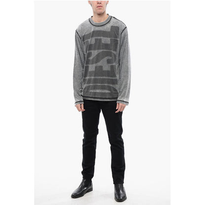 RED TAG Burn-Out Wash Long Sleeved T-CRANE-LS-L1 Crew-neck T