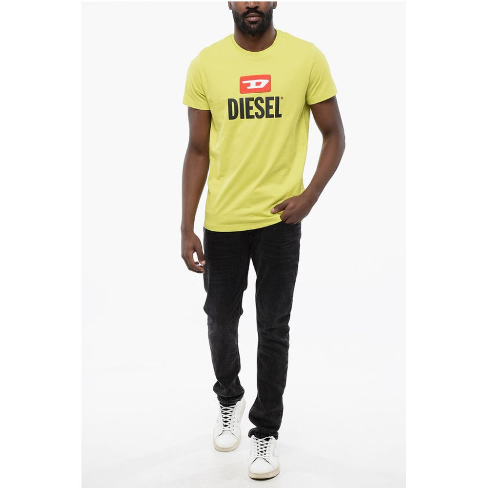 Solid Color T-DIEGO NEW Crewneck T-Shirt with Maxi Frontal L