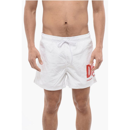 Solid Color BMBX-NICO Swim Shorts with Contrasting Logo