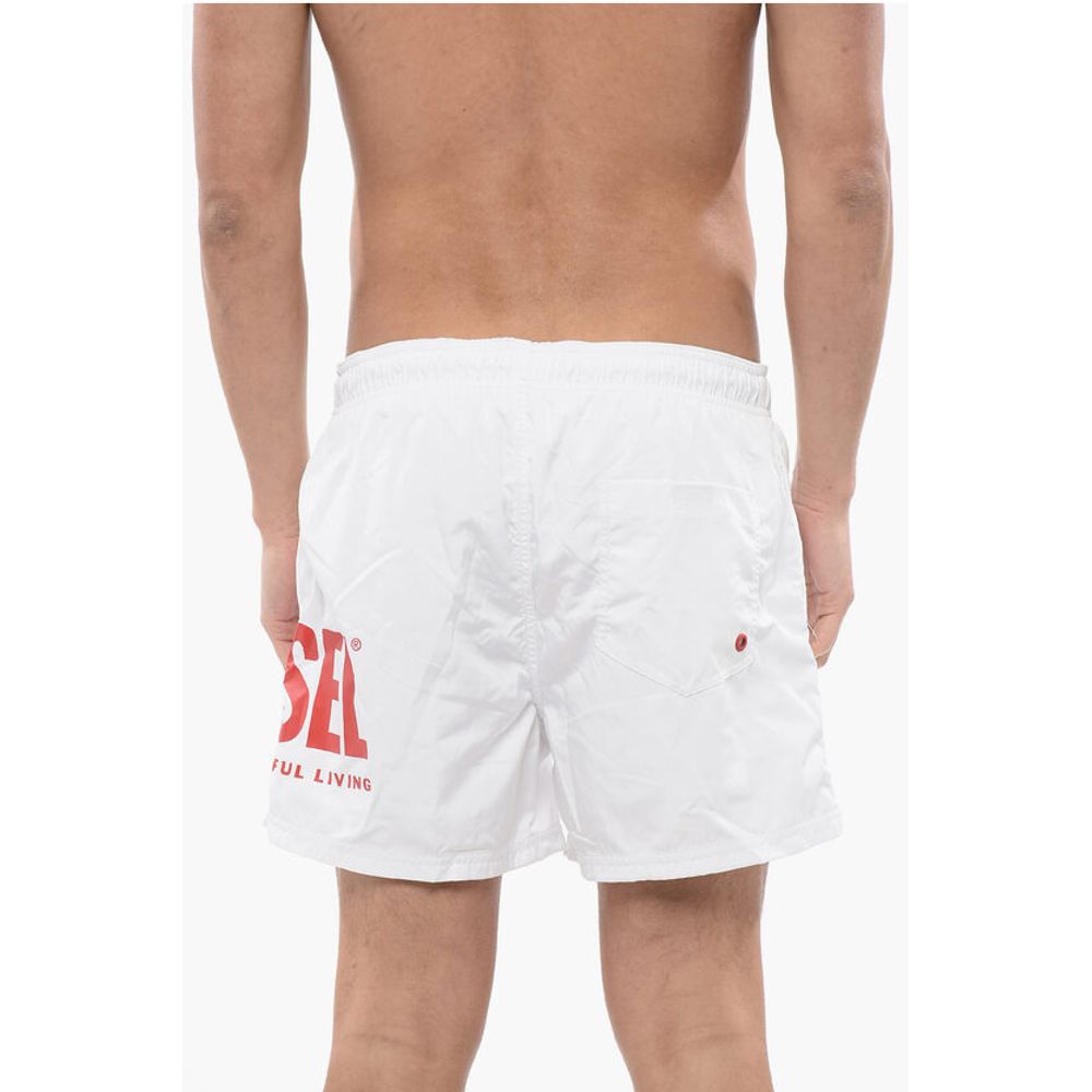 Solid Color BMBX-NICO Swim Shorts with Contrasting Logo
