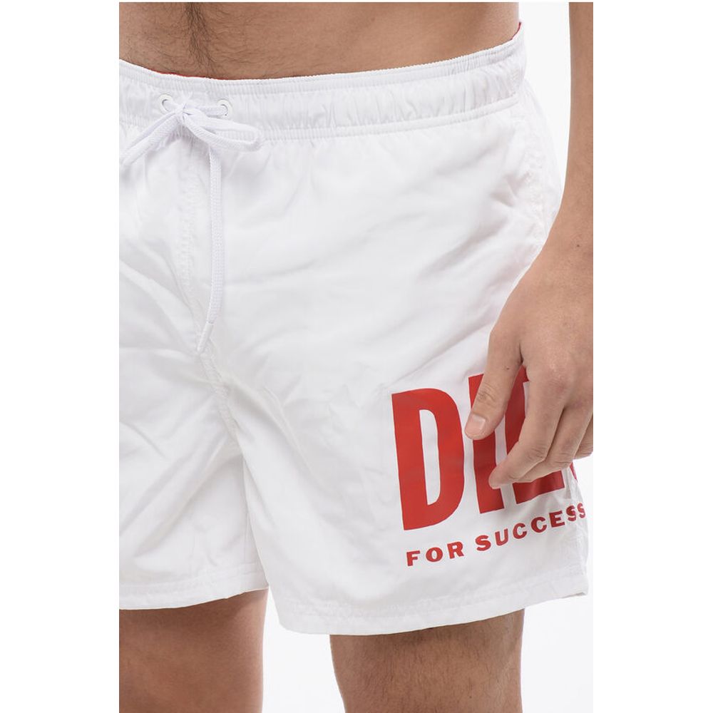 Solid Color BMBX-NICO Swim Shorts with Contrasting Logo
