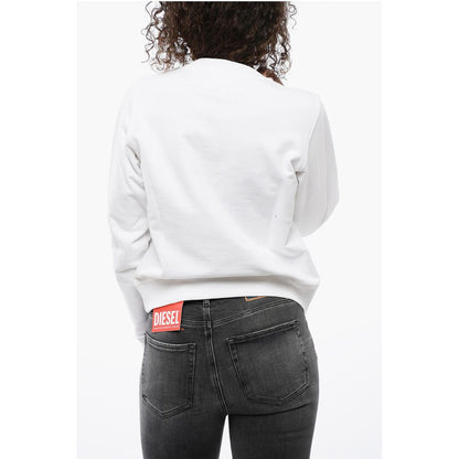 Crew Neck Cropped Sweatshirt with Lettering Logo