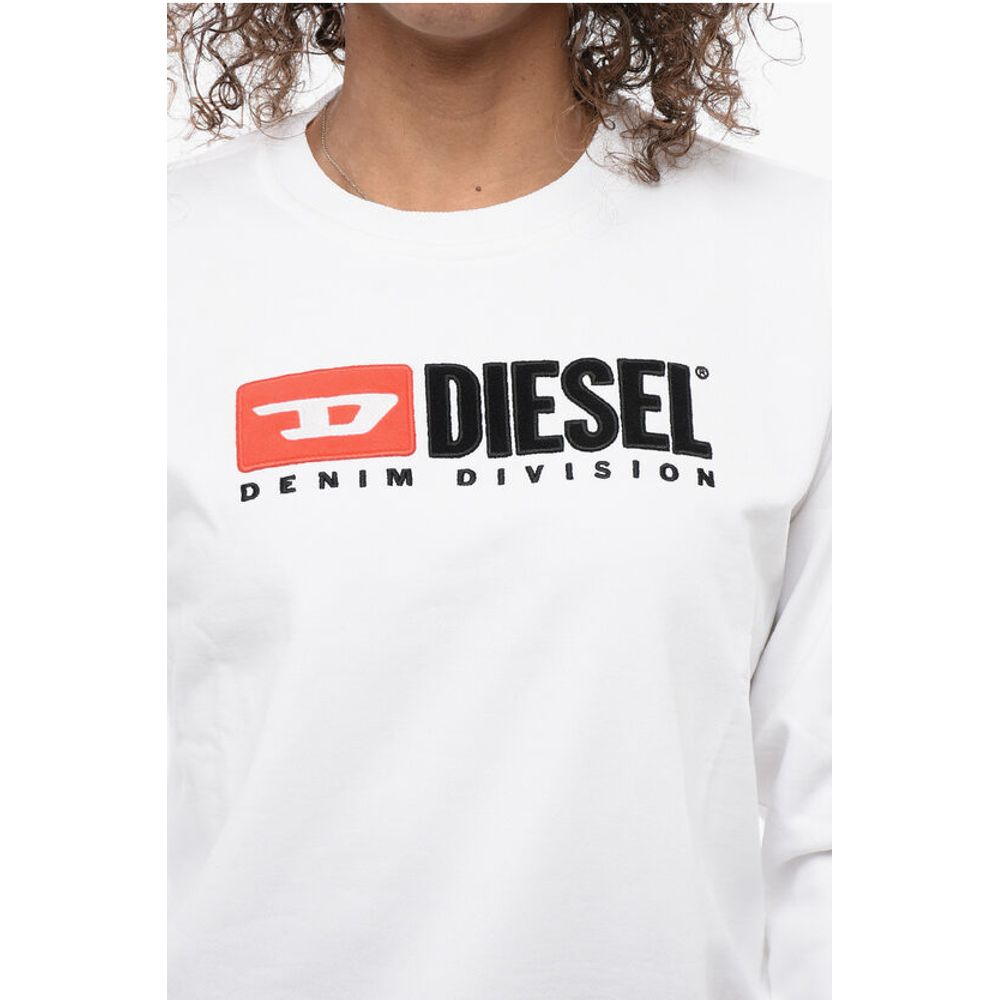 Crew Neck Cropped Sweatshirt with Lettering Logo