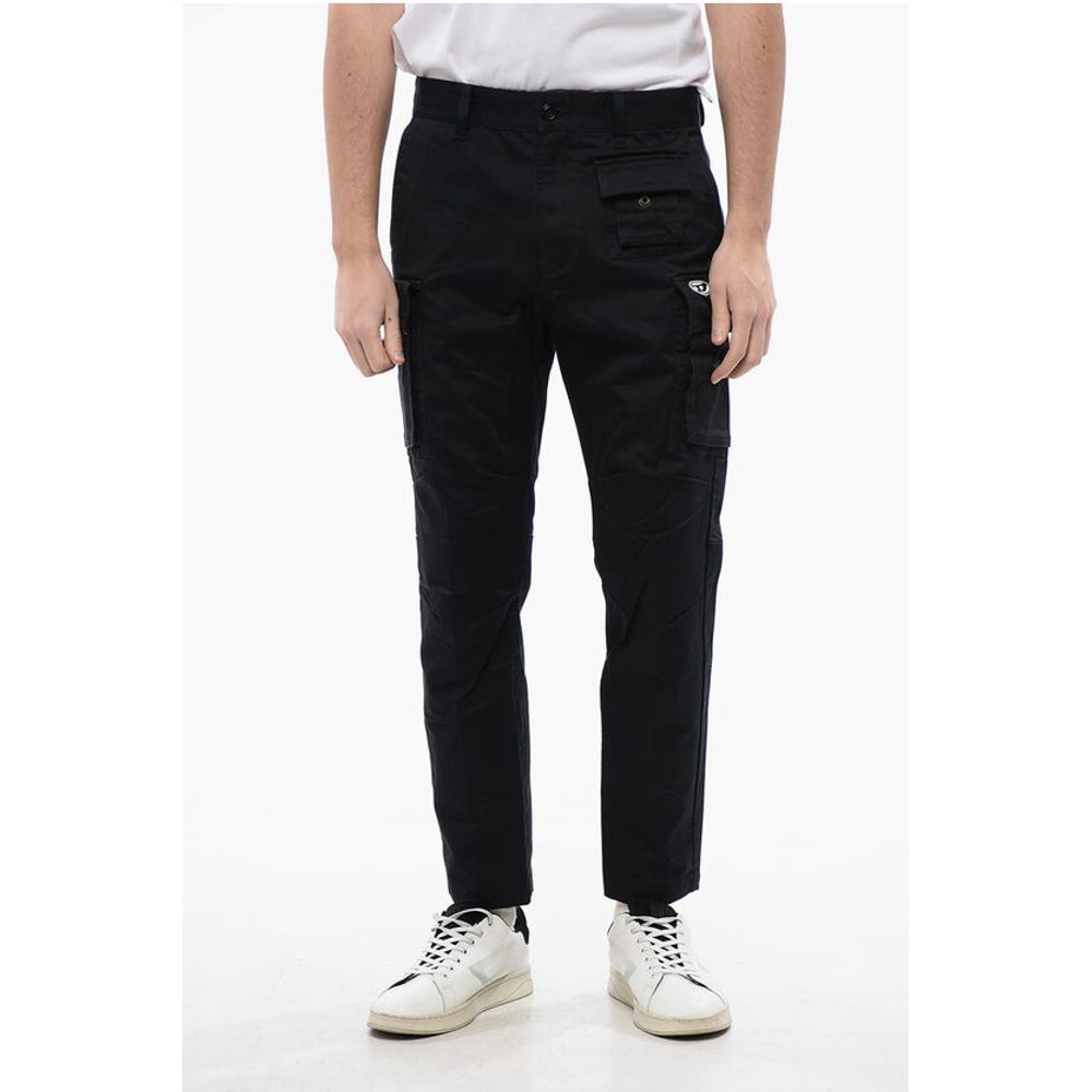 Solid Color P-COR-CL Cargo Pants with Oval-D Logo