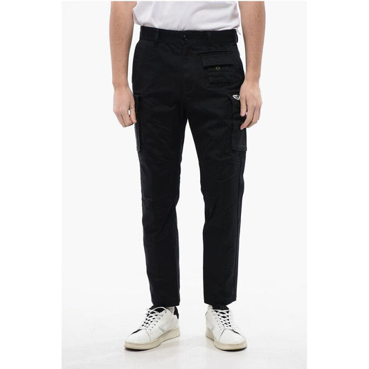 Solid Color P-COR-CL Cargo Pants with Oval-D Logo