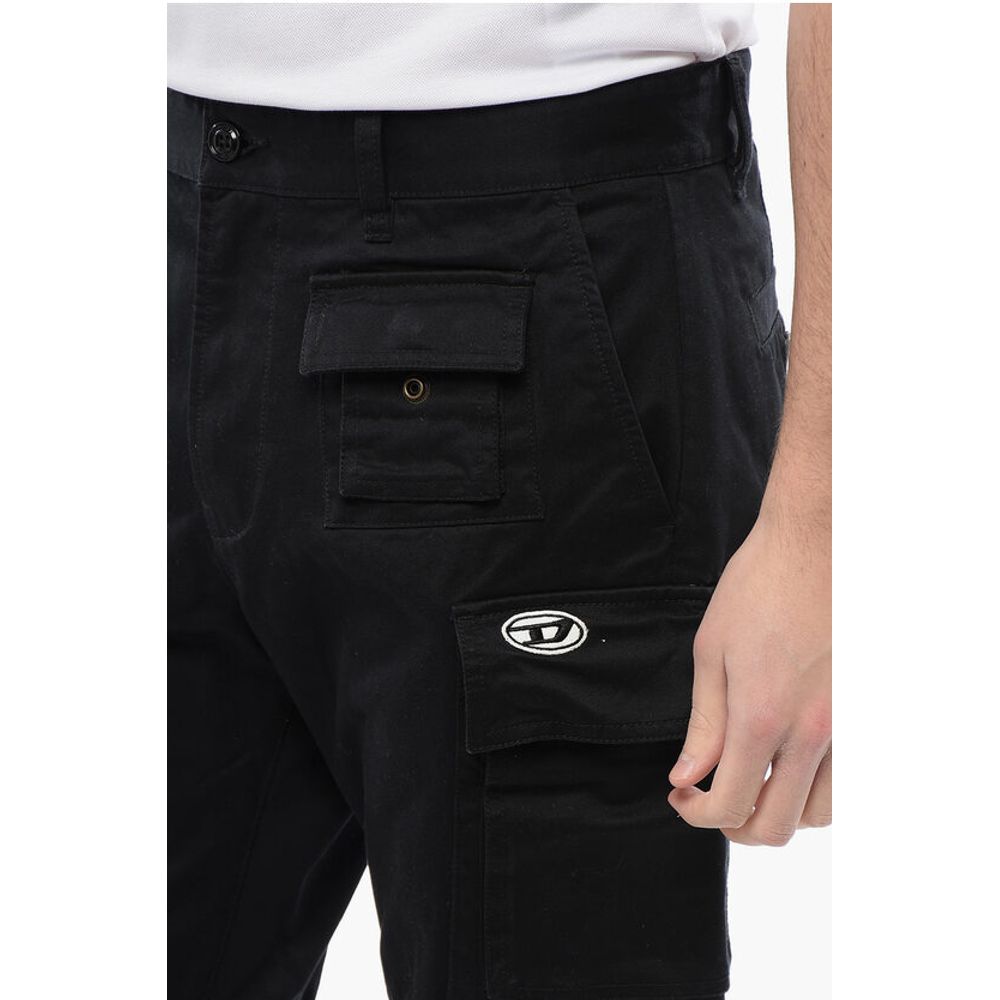 Solid Color P-COR-CL Cargo Pants with Oval-D Logo