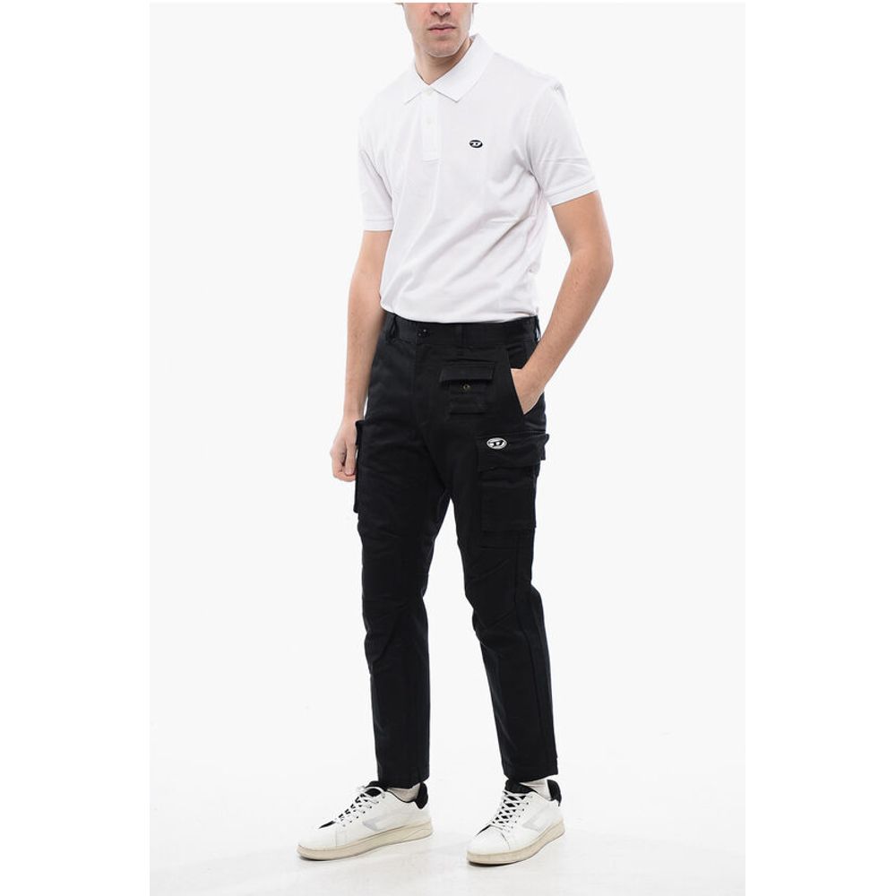 Solid Color P-COR-CL Cargo Pants with Oval-D Logo