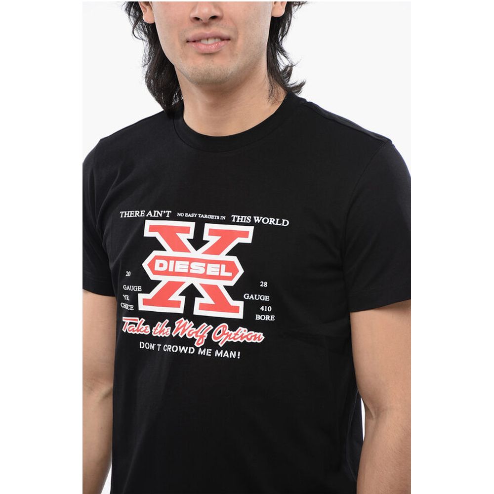 Front Printed T-DIEGOR-K48 Crew-neck T-Shirt