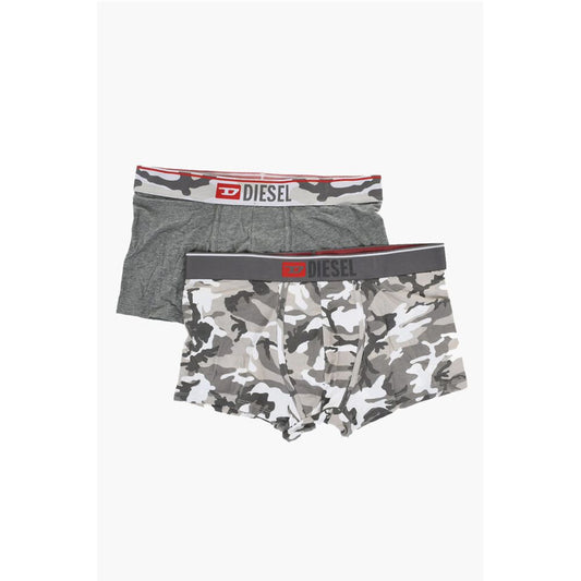 Set of 2 Stretch Cotton Boxer Shorts with Camouflage Pattern