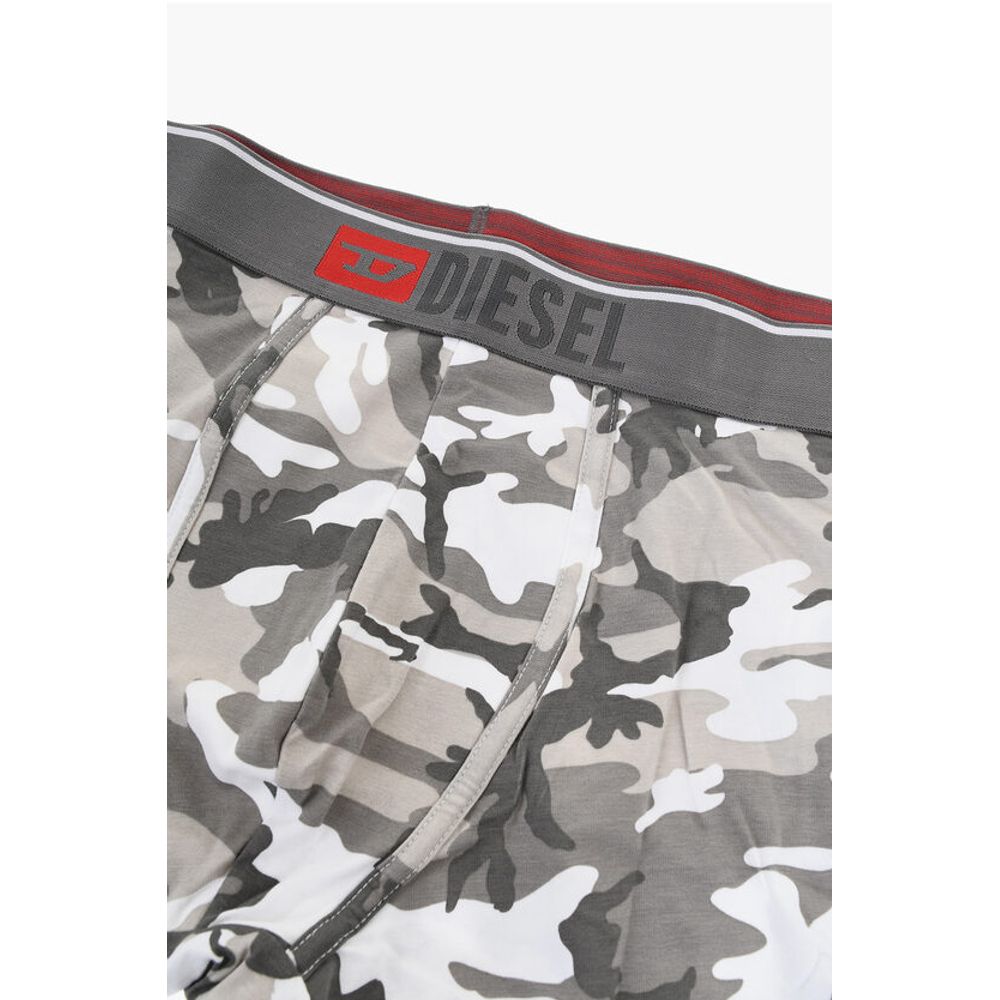 Set of 2 Stretch Cotton Boxer Shorts with Camouflage Pattern