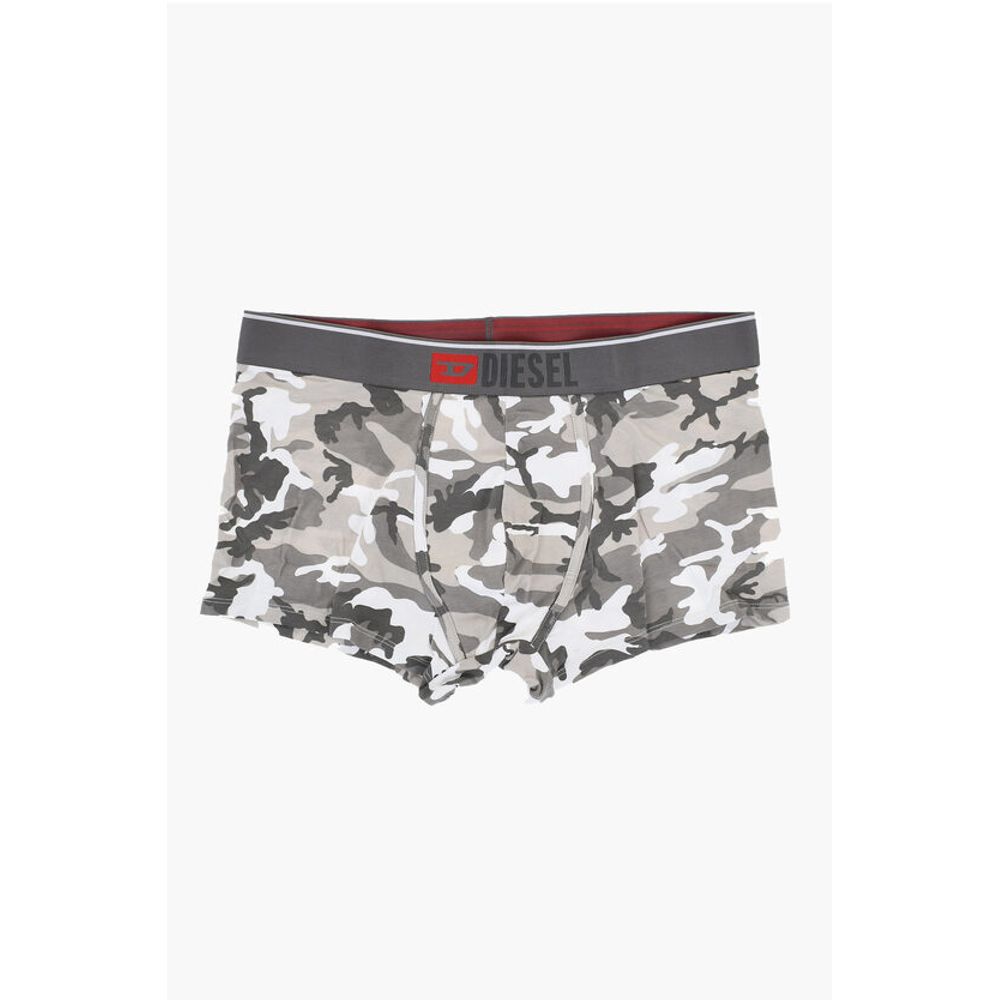 Set of 2 Stretch Cotton Boxer Shorts with Camouflage Pattern