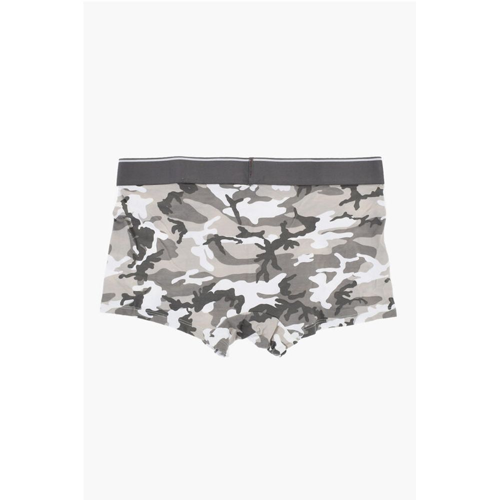 Set of 2 Stretch Cotton Boxer Shorts with Camouflage Pattern