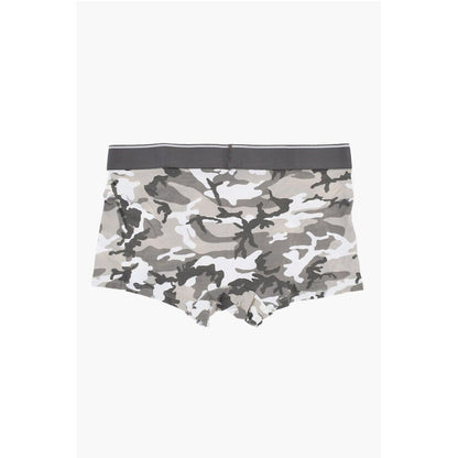 Set of 2 Stretch Cotton Boxer Shorts with Camouflage Pattern