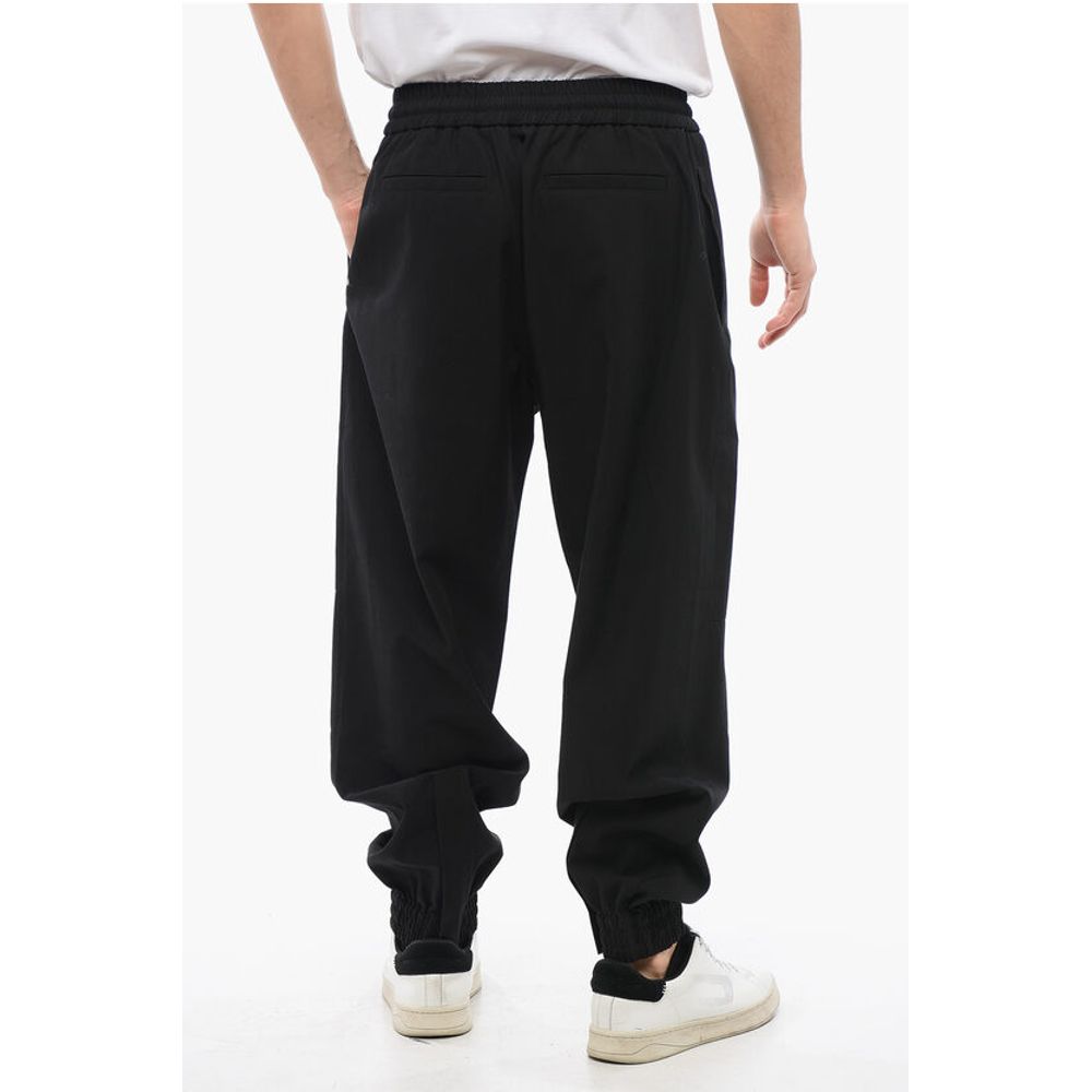 4-Pocketed Cotton Pants with Elastic Cuffs