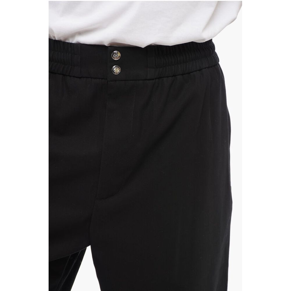 4-Pocketed Cotton Pants with Elastic Cuffs