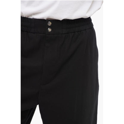 4-Pocketed Cotton Pants with Elastic Cuffs