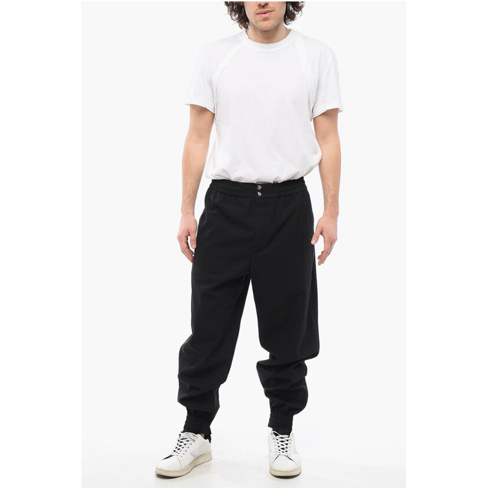 4-Pocketed Cotton Pants with Elastic Cuffs