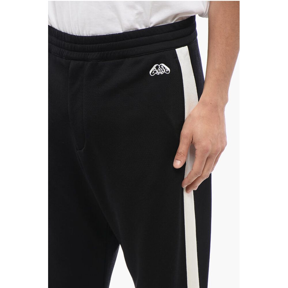 Cotton-blended Sweatpants with Side Bands