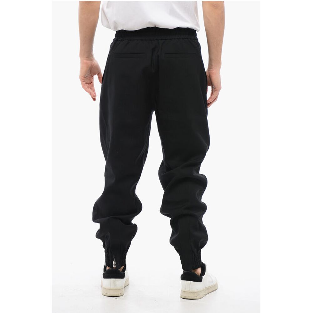 Wool Cuffed Pants with Elastic Waistband