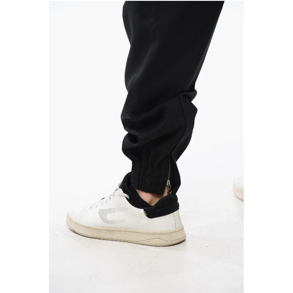 Wool Cuffed Pants with Elastic Waistband