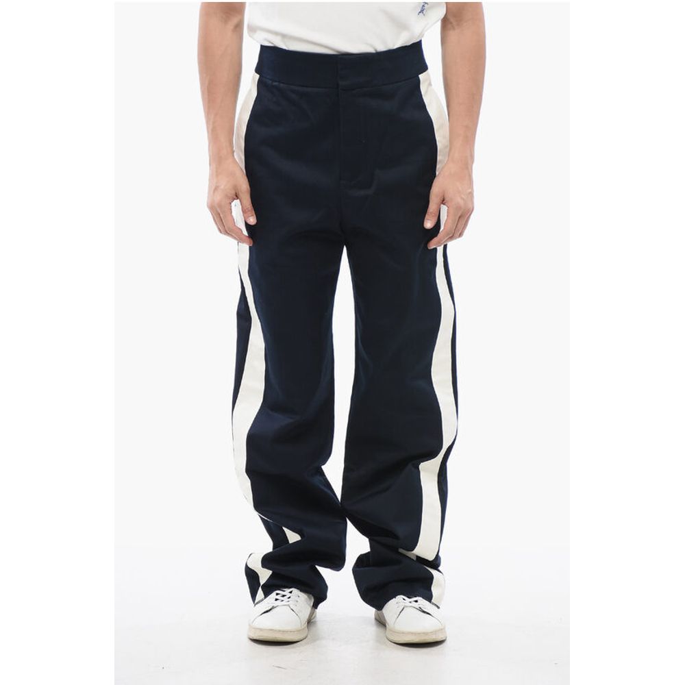 Straight Fit Chinos Pants with Side Contrasting Bands