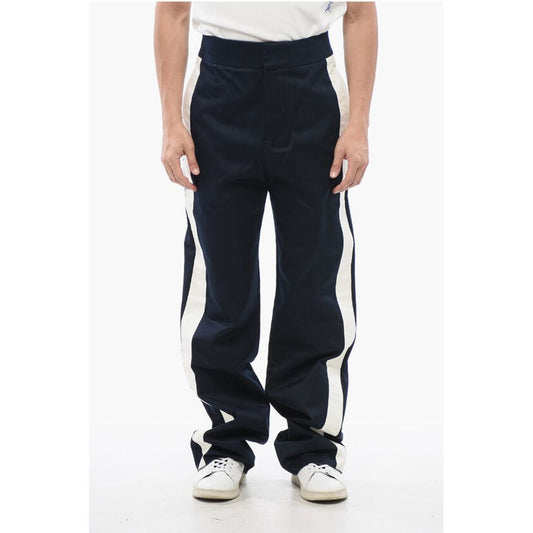 Straight Fit Chinos Pants with Side Contrasting Bands