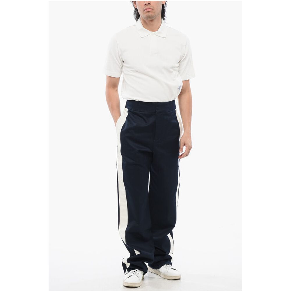 Straight Fit Chinos Pants with Side Contrasting Bands