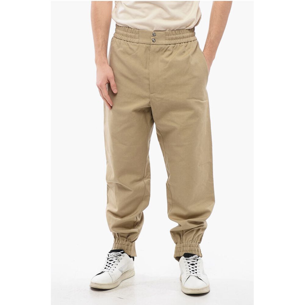 4-Pocketed Cotton Pants with Elastic Cuffs