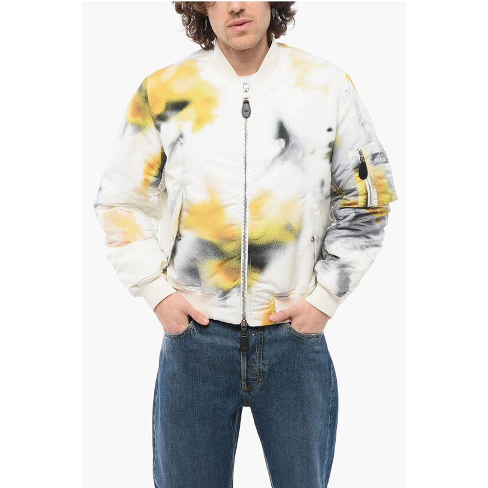 Front Zipped BLURRED Padded Bomber Jacket