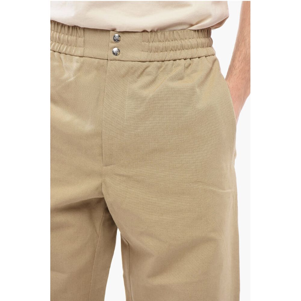 4-Pocketed Cotton Pants with Elastic Cuffs