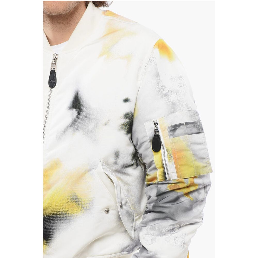 Front Zipped BLURRED Padded Bomber Jacket