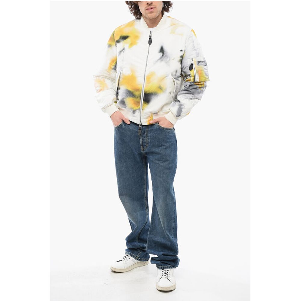 Front Zipped BLURRED Padded Bomber Jacket