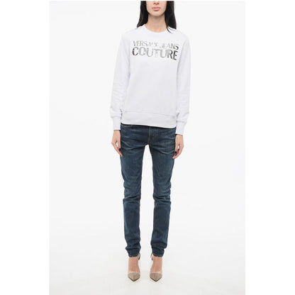 JEANS COUTURE Crew Neck MIRROR Sweatshirt with Lamè Logo