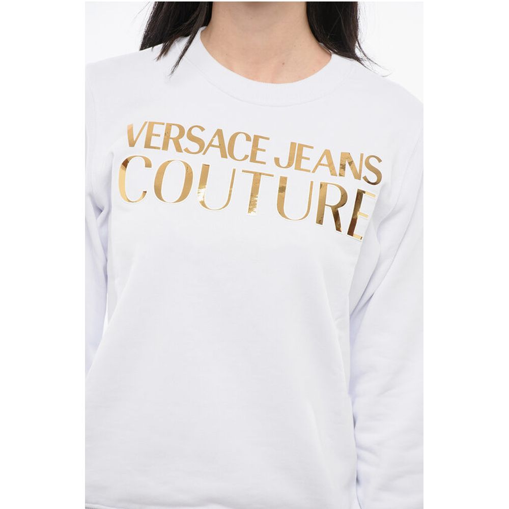 JEANS COUTURE Crew Neck MIRROR Sweatshirt with Lamè Logo