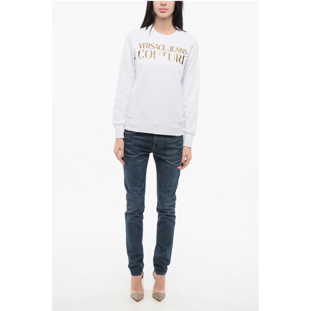 JEANS COUTURE Crew Neck MIRROR Sweatshirt with Lamè Logo