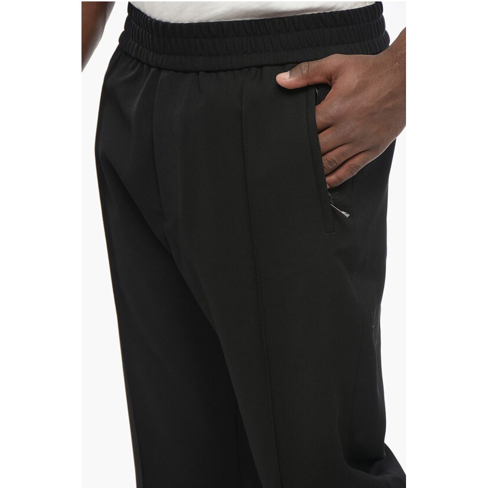 EMPORIO Single-pleated Virgin Wool Pants with Elastic Waistb