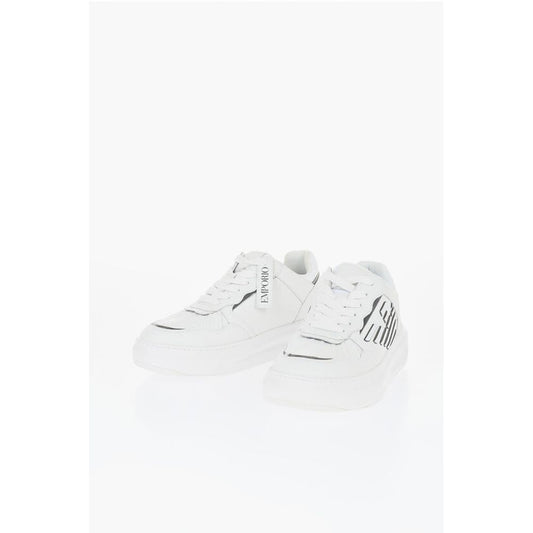 Leather Low-Top Sneakers With Metallic Details