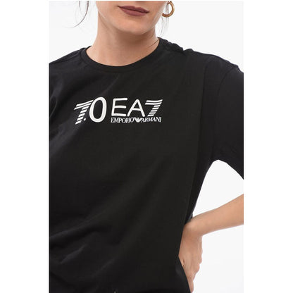 EA7 Crew Neck Cotton T-Shirt with Print