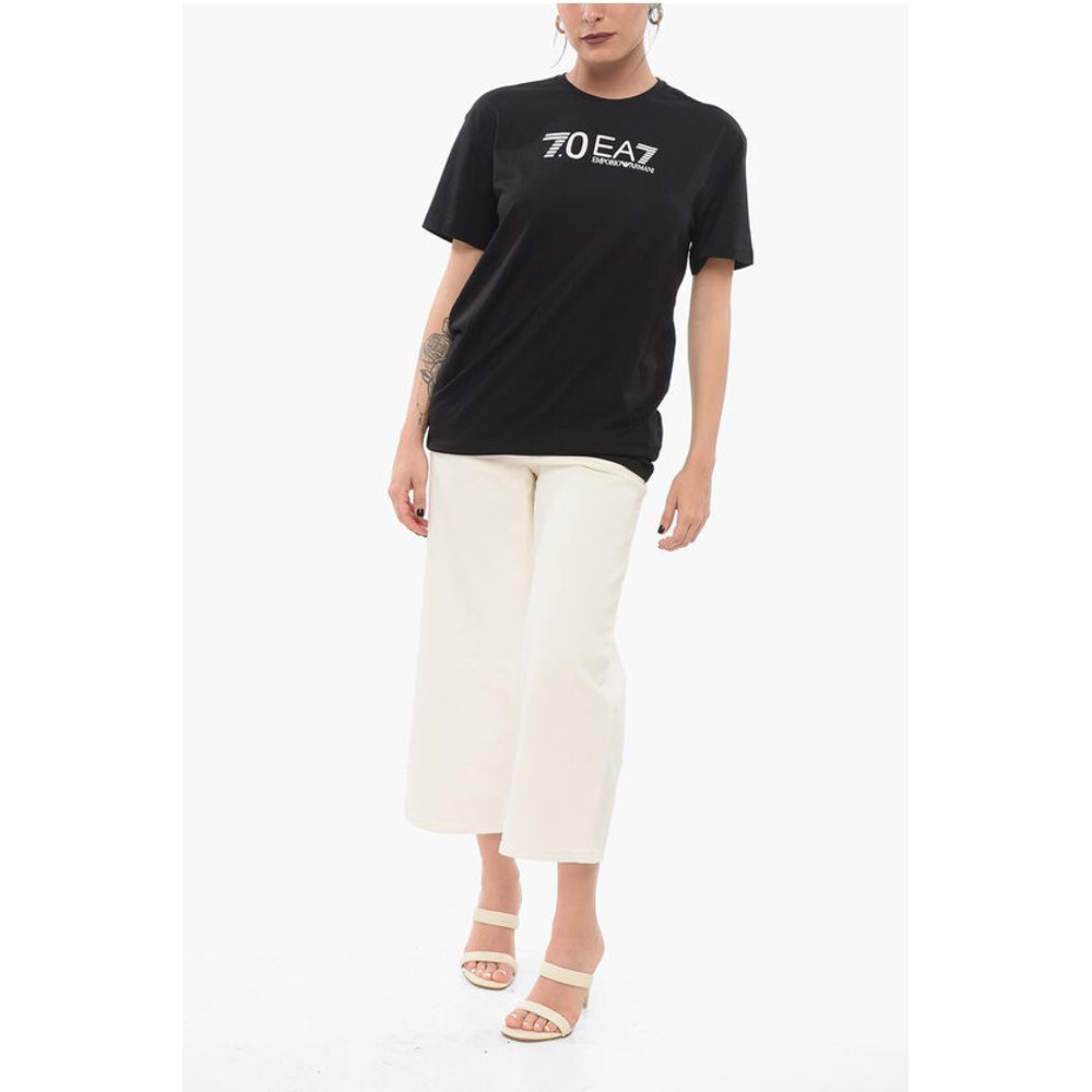 EA7 Crew Neck Cotton T-Shirt with Print