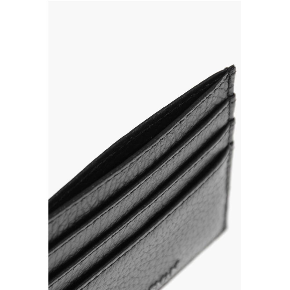 EMPORIO Textured Leather Card Holder with Embossed Logo