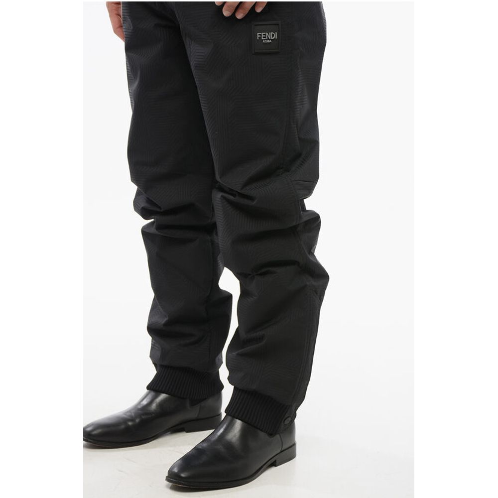 Nylon Ski Pants with Knitted Cuffs
