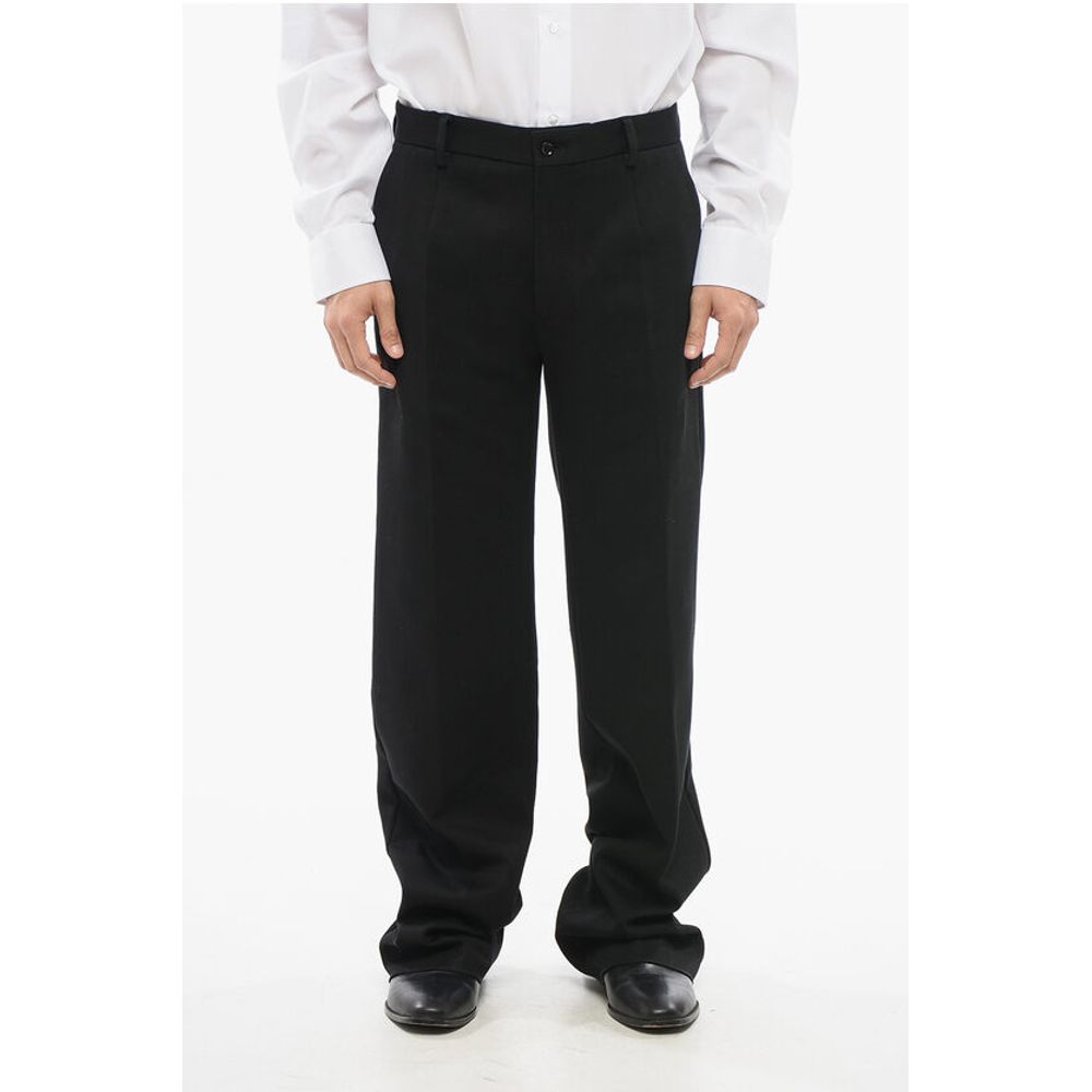 Cotton Blend Bootcut Pants with Belt Loops