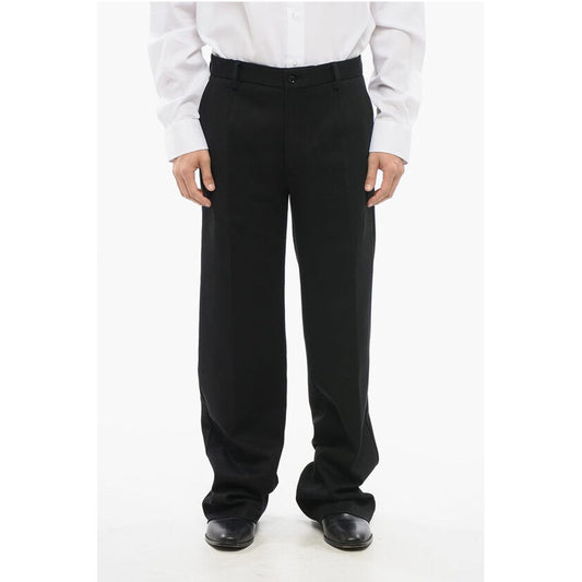 Cotton Blend Bootcut Pants with Belt Loops
