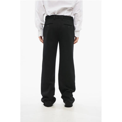 Cotton Blend Bootcut Pants with Belt Loops