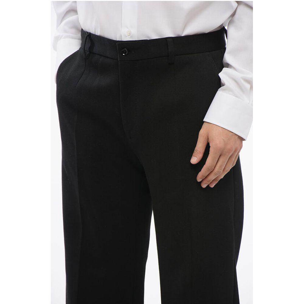 Cotton Blend Bootcut Pants with Belt Loops