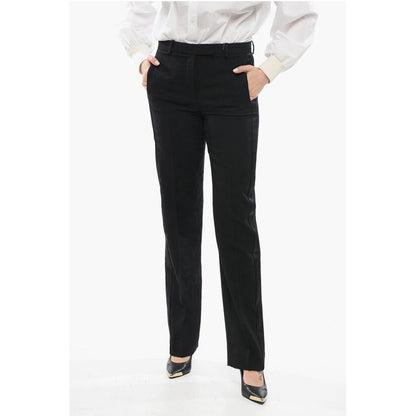 Jacquard Wool Pants with Satin Side Bands